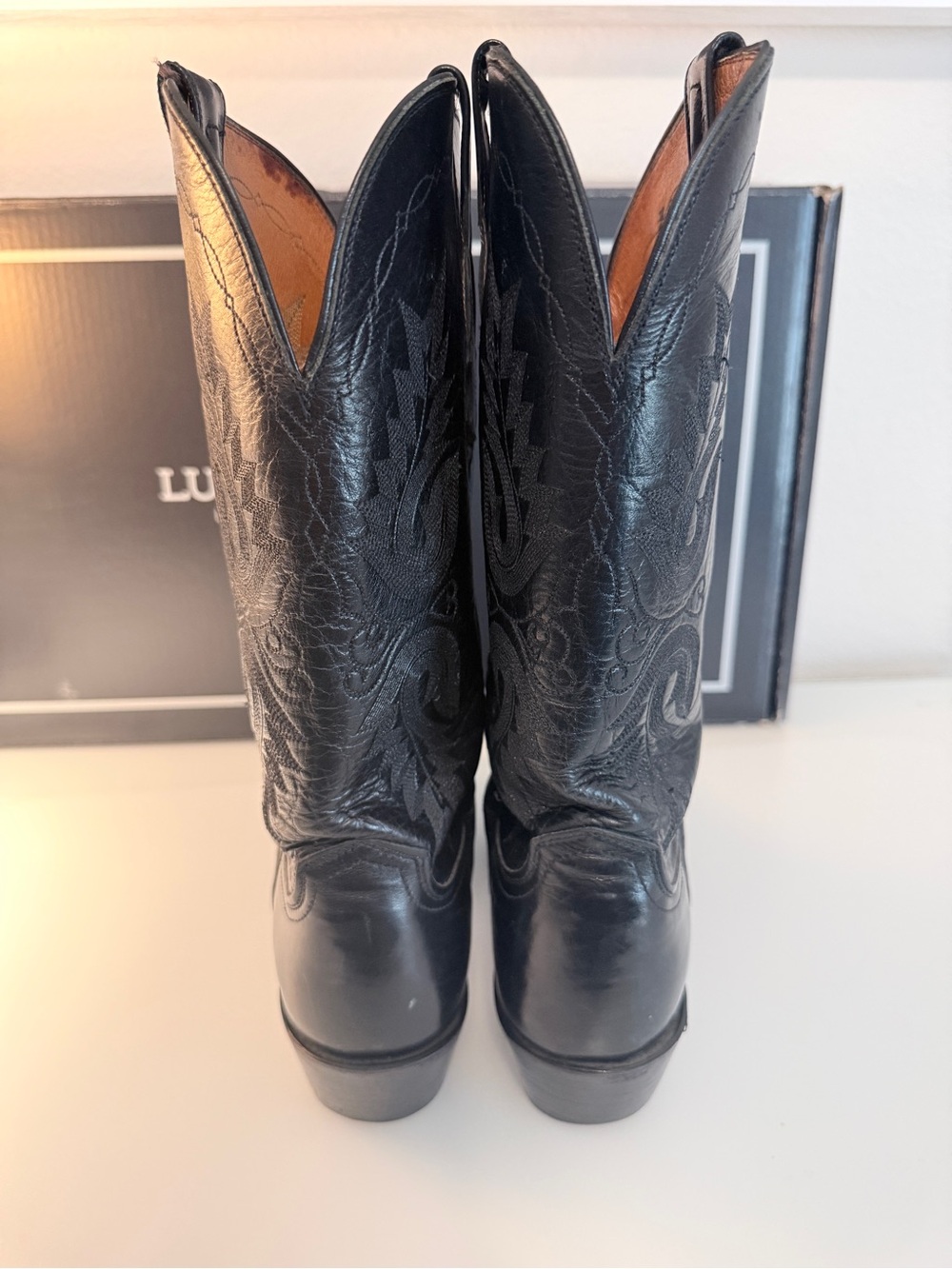 1883 by Lucchese N4501-54 Women’s 9C Black Burnished Buffalo Snip Toe Boots USA - Picture 5 of 11